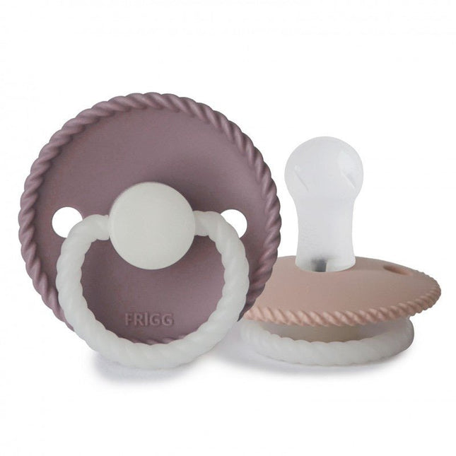 Frigg Speen Maat 1 Rope Night 2 - Pack Silicone Tw.Mauve/Blush - Frigg - Babywinkel - 5715239019710