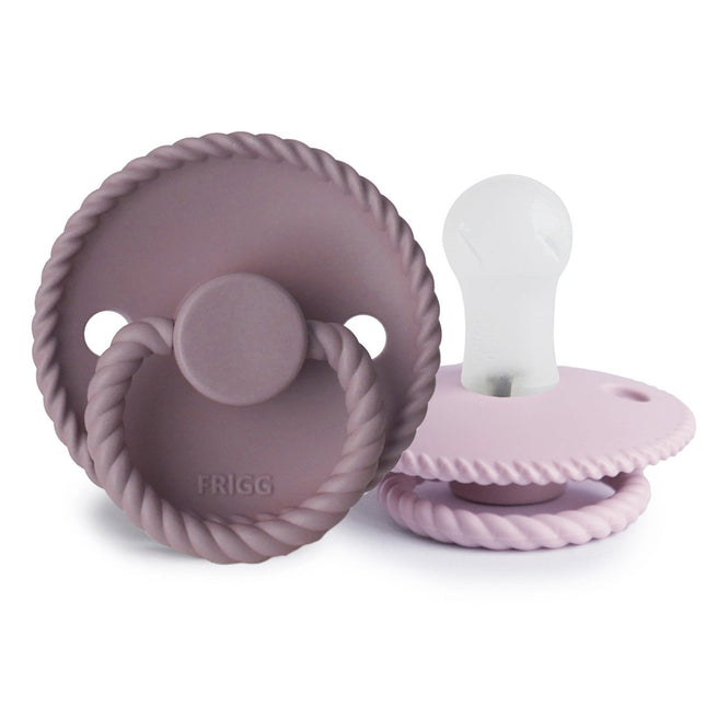Frigg Speen Maat 1 Rope Tw. Mauve/Soft Lilac Silicone 2 - Pack - Frigg - Babywinkel - 5715239021805