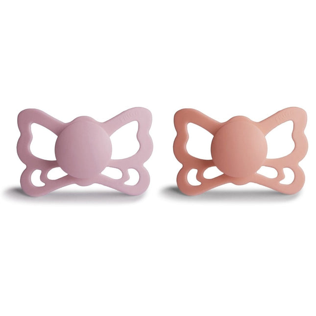 Frigg Speen Maat 2 Butterfly Pretty Peach/Primrose Silicone 2 - Pack - Frigg - Babywinkel - 5715239022352