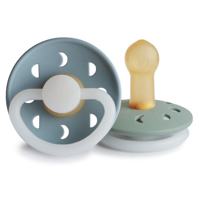 Frigg Speen Maat 2 Moon Night Stone Blue/Sage Latex 2 - Pack - Frigg - Babywinkel - 5715239019703