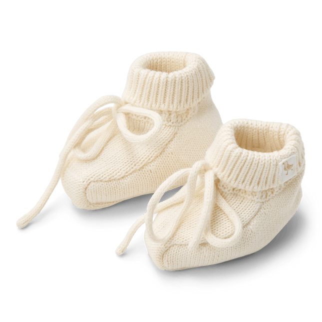 Gebreide slofjes Off White - Babywinkel - 8721122583296