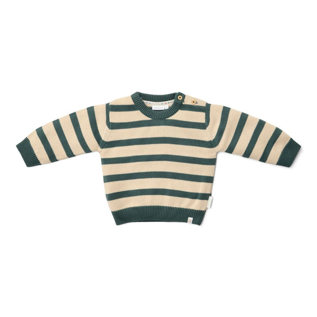 Gebreide trui Balsam Green Stripe - Babywinkel - 8721122579954