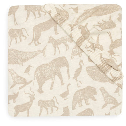 Hoeslaken Jersey 60x120cm Animals - Nougat - Babywinkel - 8717329376458