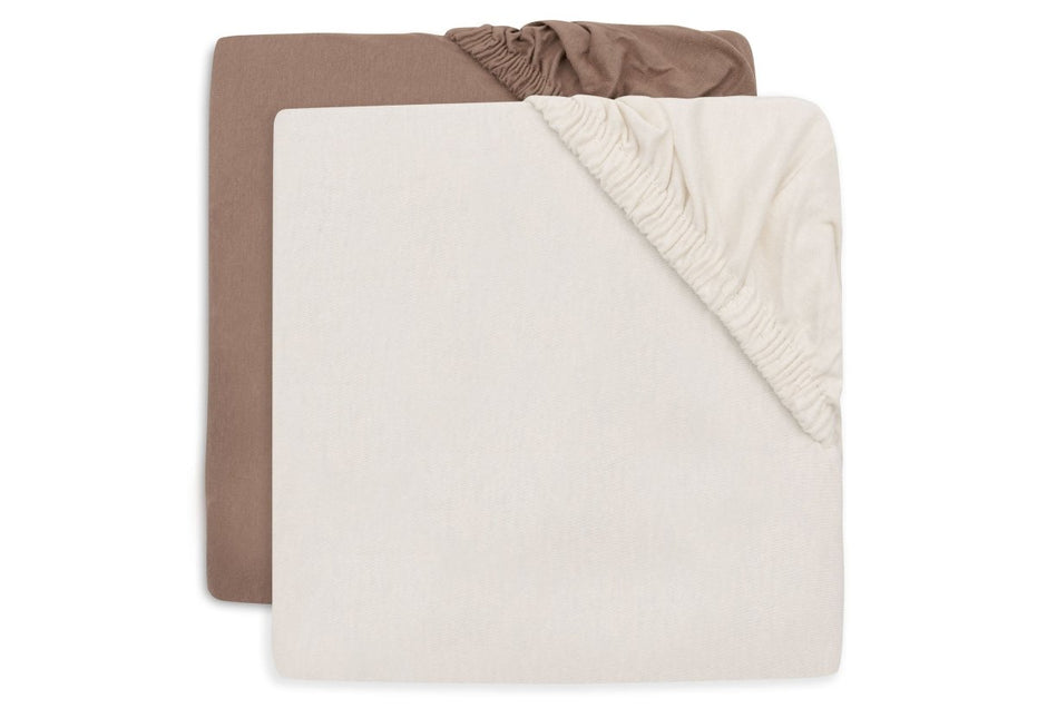 Jollein Hoeslaken Ledikant Milky Coffee/ Ivory 60X120Cm 2St koop je bij Babywinkel