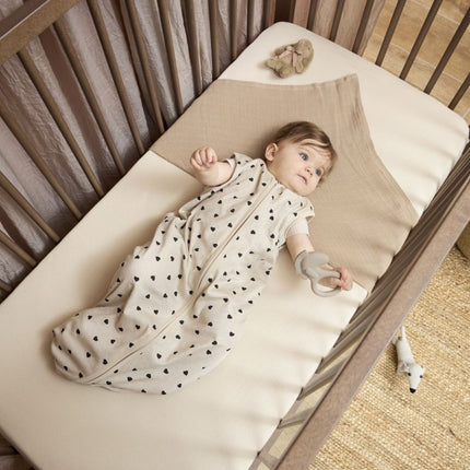 Hoeslaken ledikant 2 - pack jersey Uni - soft sand - 60x120cm - Babywinkel - 4054703502329