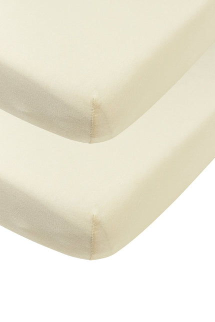 Hoeslaken wieg 2 - pack jersey Uni - nature - 40x80/90cm - Babywinkel - 4054703507126