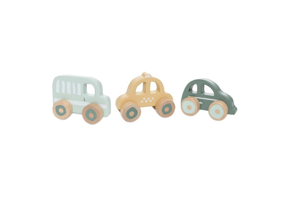 Houten Auto Op Wielen - 3 Stuks - Babywinkel - 8717329394896