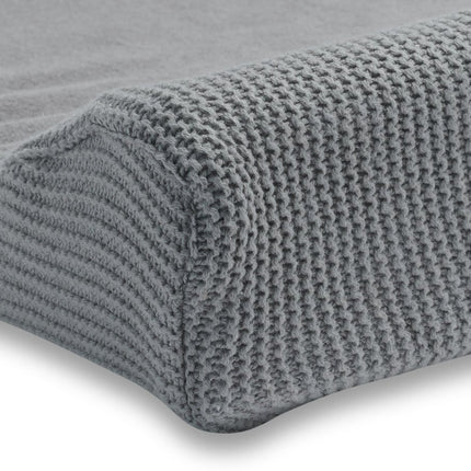 Jollein Aankleedkussenhoes Basic Knit Stone Grey 50x70cm - Jollein - Babywinkel - 8717329360426