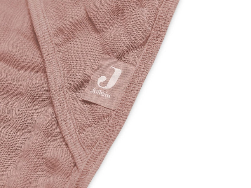 Jollein Badcape Baby Wrinkled Cotton Rosewood 75x75cm - Jollein - Babywinkel - 8717329364240