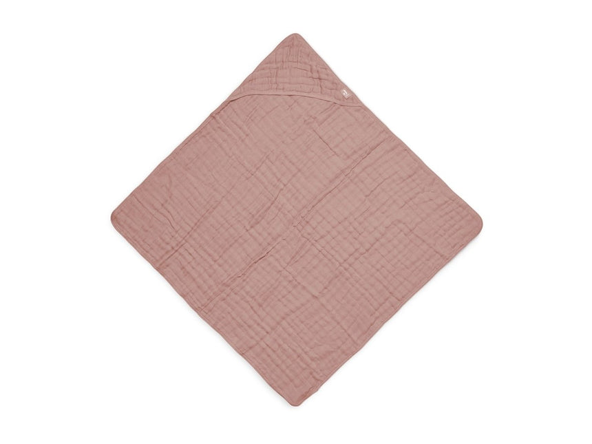 Jollein Badcape Baby Wrinkled Cotton Rosewood 75x75cm - Jollein - Babywinkel - 8717329364240
