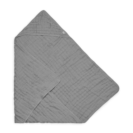 Jollein Badcape Baby Wrinkled Cotton Storm Grey 75x75cm - Jollein - Babywinkel - 8717329360709