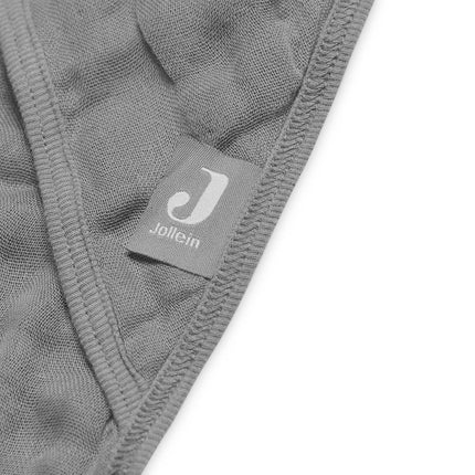 Jollein Badcape Baby Wrinkled Cotton Storm Grey 75x75cm - Jollein - Babywinkel - 8717329360709