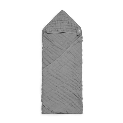 Jollein Badcape Baby Wrinkled Cotton Storm Grey 75x75cm - Jollein - Babywinkel - 8717329360709