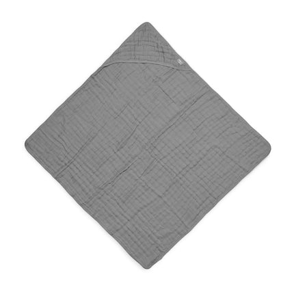 Jollein Badcape Baby Wrinkled Cotton Storm Grey 75x75cm - Jollein - Babywinkel - 8717329360709
