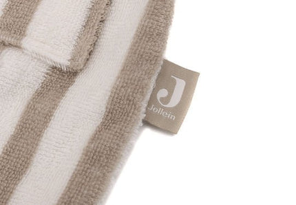 Jollein Badjas Gestreept Terry Olive Green Badstof - Jollein - Babywinkel - 8717329381018