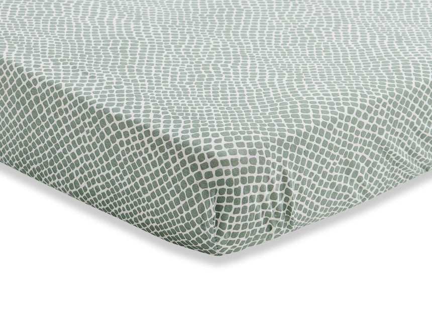 Jollein Hoeslaken Jersey Snake Ash Green 40x90cm koop je bij Babywinkel