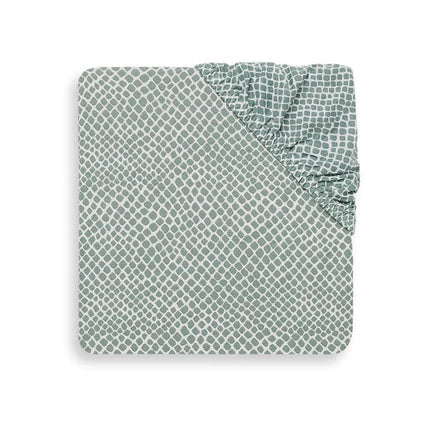 Jollein Hoeslaken Jersey Snake Ash Green 60x120cm - Jollein - Babywinkel - 8717329357938