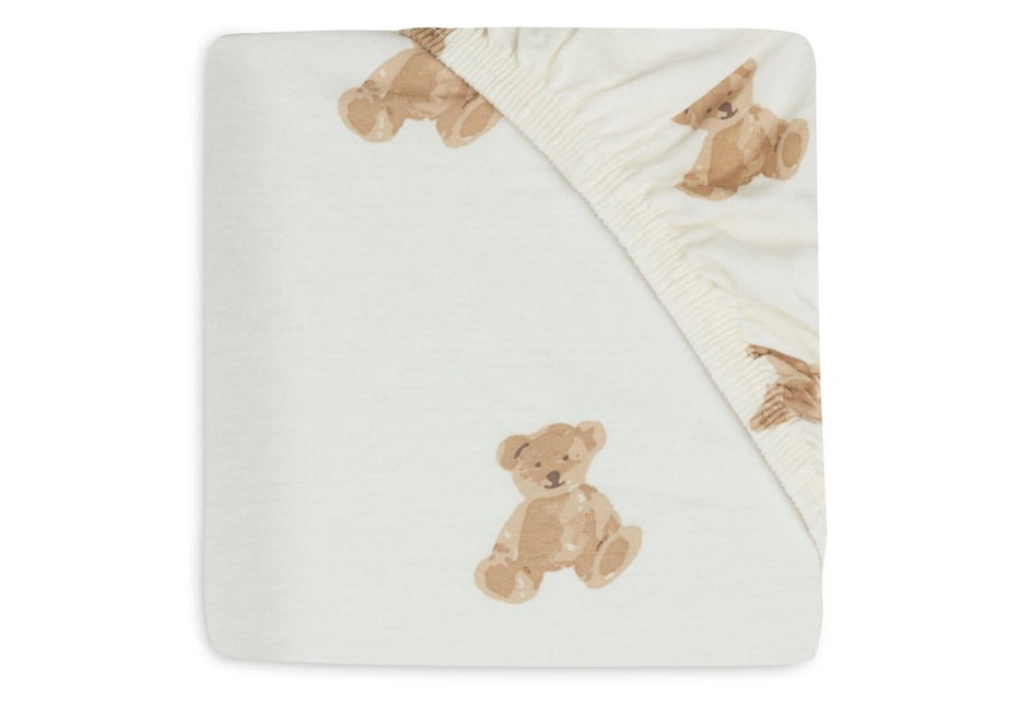 Jollein Hoeslaken Peuter Jersey Teddy Bear 70/75 X 140/150 Cm - Jollein - Babywinkel - 8717329392052
