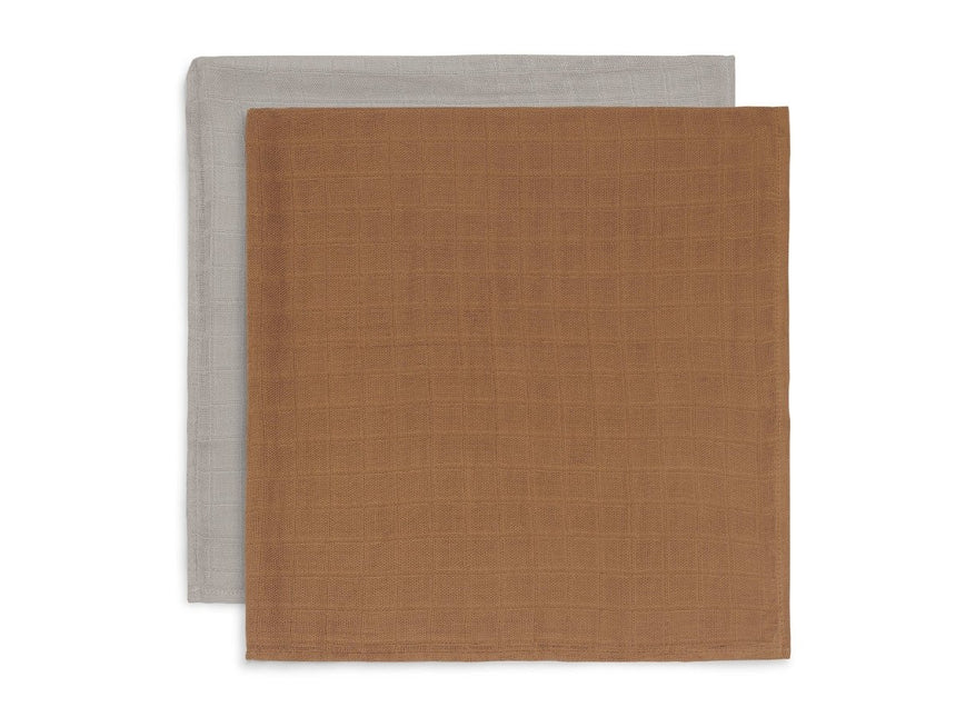 Jollein Hydrofiele Doek Bamboe Caramel 115x115cm 2st - Jollein - Babywinkel - 8717329360549