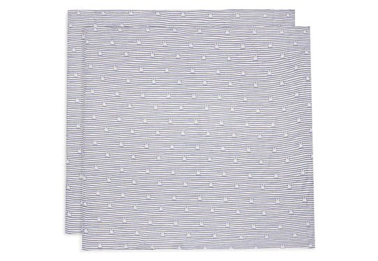 Jollein Hydrofiele Doek Miffy Stripe Navy 115cm 2St - Jollein - Babywinkel - 8717329381056