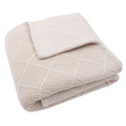 Jollein Ledikantdeken Check Knit Oatmeal/Teddy Fleece 100 X 150 Cm - Jollein - Babywinkel - 8717329386730