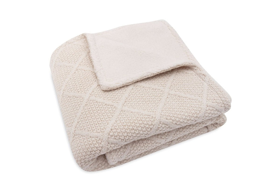 Jollein Ledikantdeken Check Knit Oatmeal/Teddy Fleece 100 X 150 Cm - Jollein - Babywinkel - 8717329386730