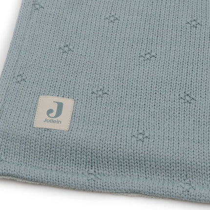 Jollein Ledikantdeken Cosy Knit Sea Green/Velvet 100 X 150 Cm - Jollein - Babywinkel - 8717329386662