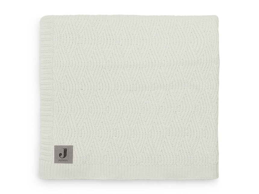 Jollein Ledikantdeken River Knit Cream White 100x150cm - Jollein - Babywinkel - 8717329352186