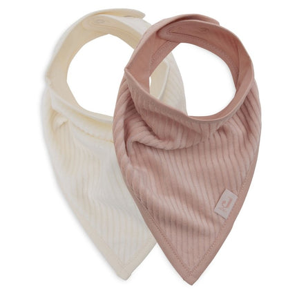Jollein Slabbetje Bandana Velvet Wild Rose/Ivory 2St - Jollein - Babywinkel - 8717329384729