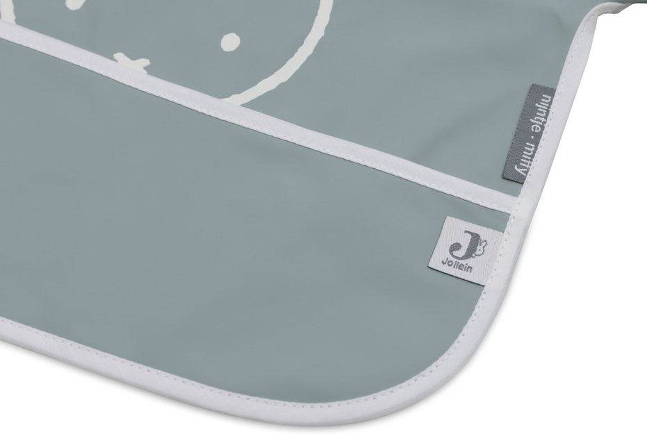 Jollein Slabbetje Waterproof Miffy Peekaboo Sea Green Met Mouwen koop je bij Babywinkel