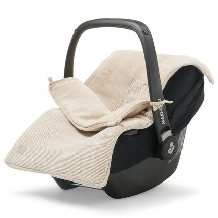 Jollein Voetenzak Autostoel Groep 0+ 3/5 Punts Basic Knit Nougat - Jollein - Babywinkel - 8717329361720
