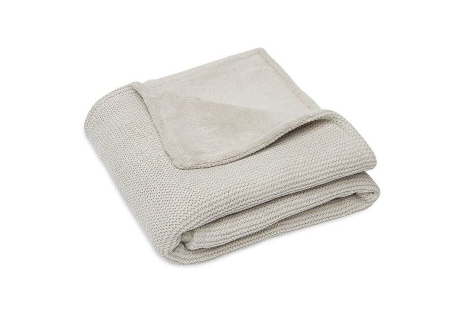 Jollein Wiegdeken Basic Knit Nougat/Fleece 75x100cm koop je bij Babywinkel