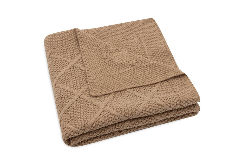 Jollein Wiegdeken Check Knit Biscuit 75 X 100 Cm koop je bij Babywinkel