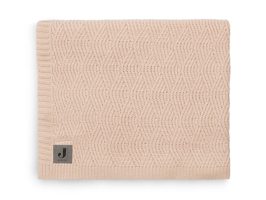 Jollein Wiegdeken River Knit Pale Pink 75x100cm - Jollein - Babywinkel - 8717329352148
