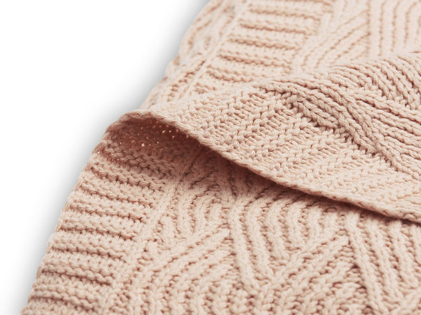 Jollein Wiegdeken River Knit Pale Pink 75x100cm - Jollein - Babywinkel - 8717329352148