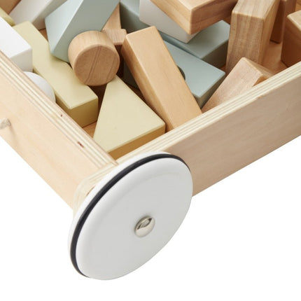 Kid's Concept Blokkenkar Met Blokken 28x26cm - Kid's Concept - Babywinkel - 7340028726975