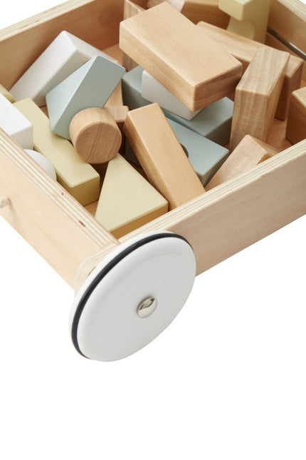 Kid's Concept Blokkenkar Met Blokken 28x26cm - Kid's Concept - Babywinkel - 7340028726975