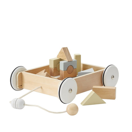 Kid's Concept Blokkenkar Met Blokken 28x26cm - Kid's Concept - Babywinkel - 7340028726975