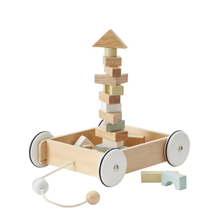 Kid's Concept Blokkenkar Met Blokken 28x26cm - Kid's Concept - Babywinkel - 7340028726975