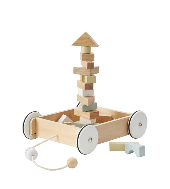 Kid's Concept Blokkenkar Met Blokken 28x26cm - Kid's Concept - Babywinkel - 7340028726975