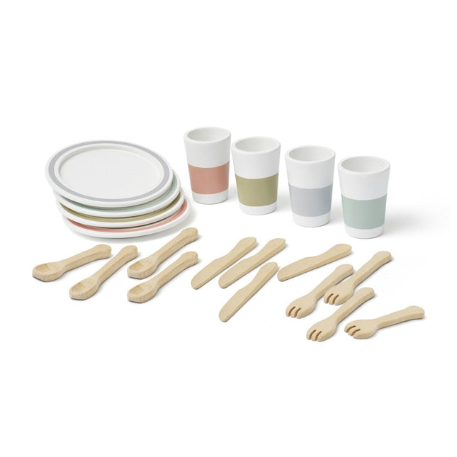 Kid's Concept Houten Speelgoed Eetset 4 Personen - Kid's Concept - Babywinkel - 7340028731092