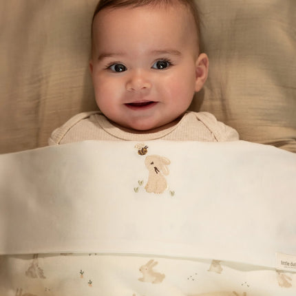 <tc>Little Dutch</tc> Asciugamano da culla Baby Bunny Bianco Ricamato