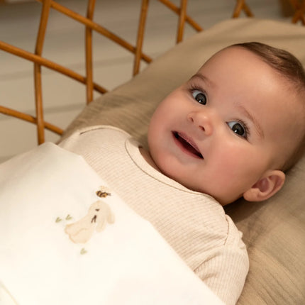 <tc>Little Dutch</tc> Asciugamano da culla Baby Bunny Bianco Ricamato