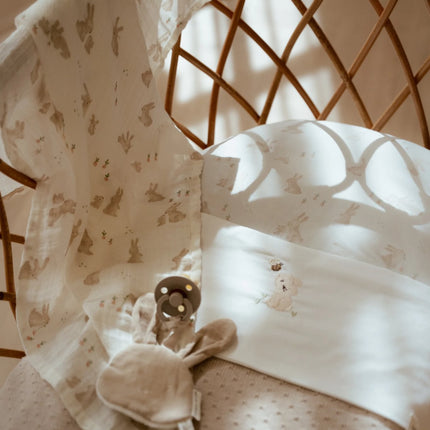 <tc>Little Dutch</tc> Asciugamano da culla Baby Bunny Bianco Ricamato