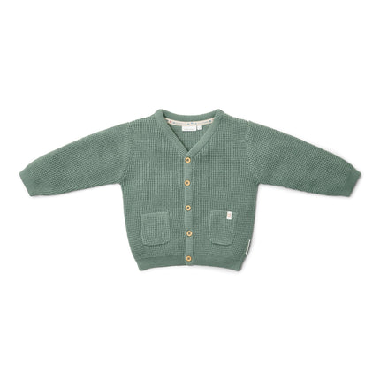 Cardigan lavorato a maglia Verde Foresta