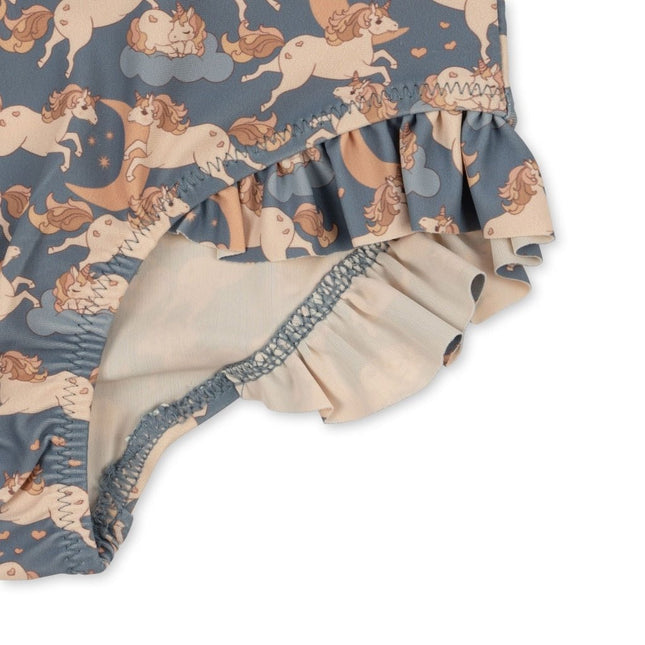 Konges Slojd Badpak Kind Ls Frill Unicorn Blue koop je bij Babywinkel