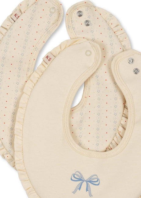 Konges Slojd Basic 2 Pack Frill Bib Fete De Fleur/Seedpearl - Babywinkel - 5715681002452