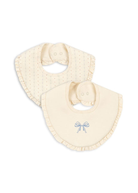 Konges Slojd Basic 2 Pack Frill Bib Fete De Fleur/Seedpearl - Babywinkel - 5715681002452