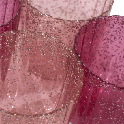 Konges Slojd Bekertje Glitter Sparkling Pink Mix 4st - Babywinkel - 5715681057209