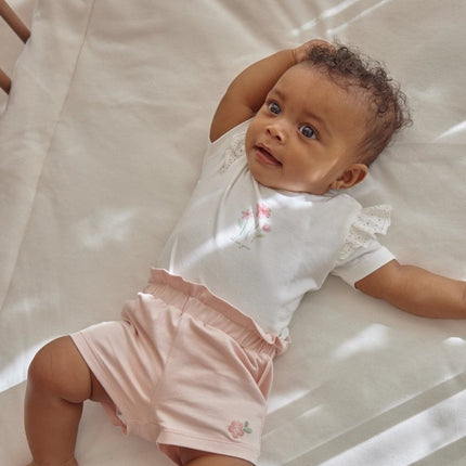 Korte broek roze Blossom koop je bij Babywinkel